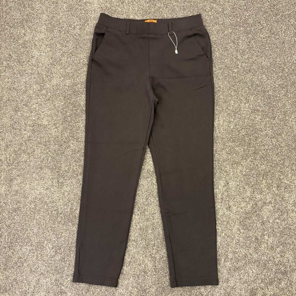Marycrafts Women's Pull On Chino Pants Size 4 Gray Cropped Mid Rise Stretch NWOT - Picture 3 of 14
